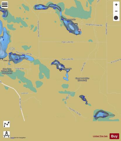 Piper Lake depth contour Map - i-Boating App