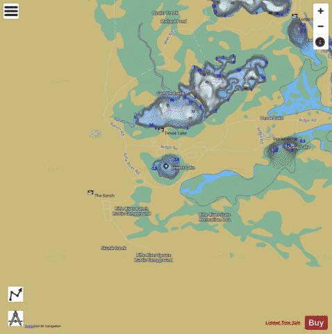 Jewett Lake depth contour Map - i-Boating App