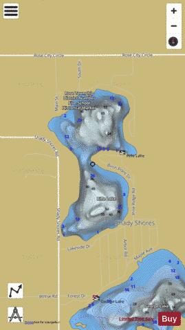 Rifle Lake depth contour Map - i-Boating App