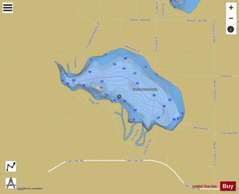 South Dease Lake depth contour Map - i-Boating App