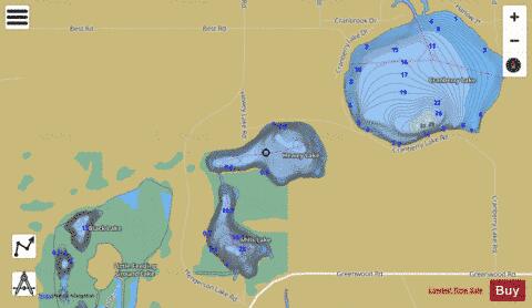 Hewey Lake depth contour Map - i-Boating App