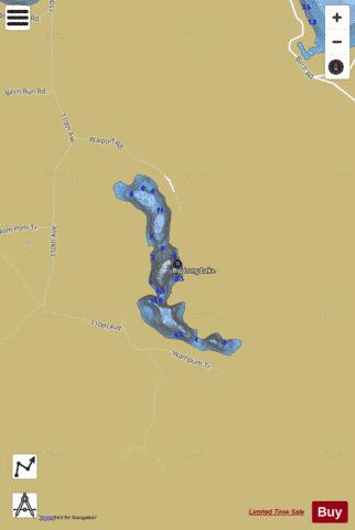 Big Long Lake depth contour Map - i-Boating App