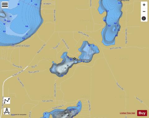 Little Wolf Lake depth contour Map - i-Boating App