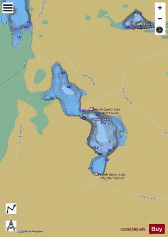 Gemini Lakes depth contour Map - i-Boating App