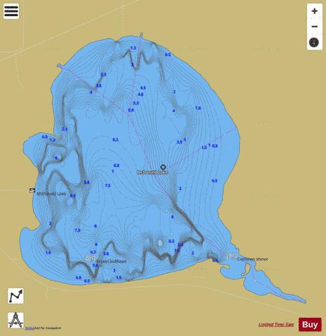 McDonald Lake depth contour Map - i-Boating App