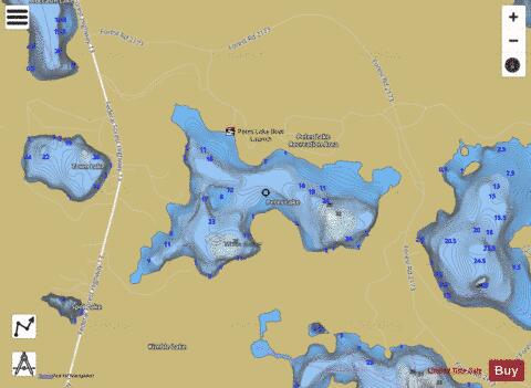 Petes Lake depth contour Map - i-Boating App