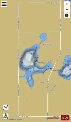 Omena Lake depth contour Map - i-Boating App