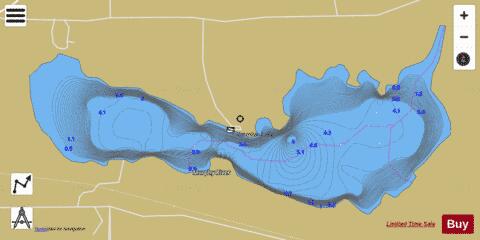 Worm Lake depth contour Map - i-Boating App