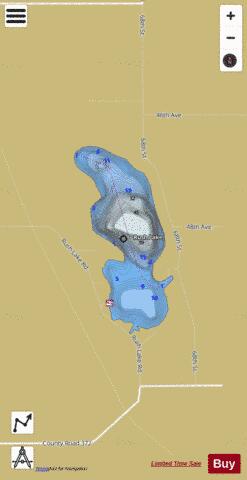 Rush Lake depth contour Map - i-Boating App