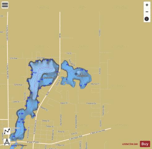 Ackley Lake depth contour Map - i-Boating App