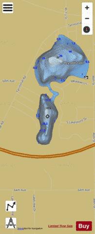 Reynolds Lake (South) depth contour Map - i-Boating App
