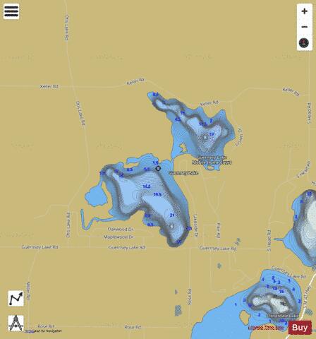 Guernsey Lake depth contour Map - i-Boating App