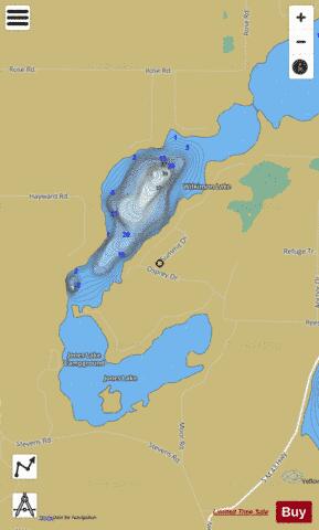 Wilkinson Lake depth contour Map - i-Boating App