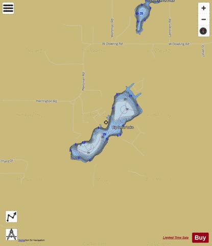 Big Cedar Lake depth contour Map - i-Boating App