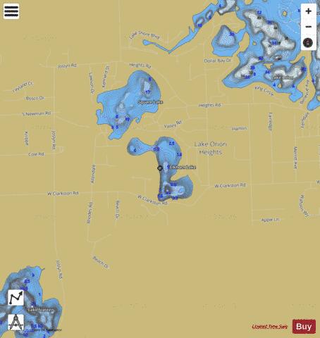 Elkhorn Lake depth contour Map - i-Boating App