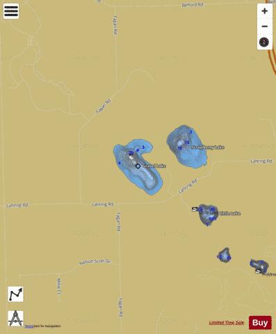 Gravel Lake depth contour Map - i-Boating App