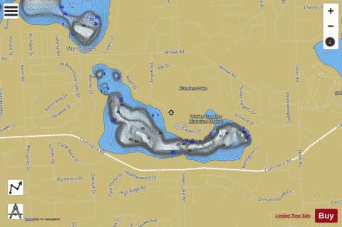Green Lake depth contour Map - i-Boating App