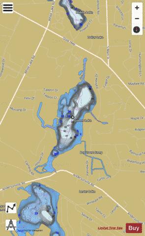 Greens Lake depth contour Map - i-Boating App