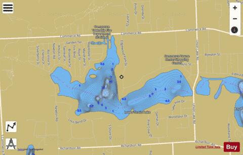 Lower Straits Lake depth contour Map - i-Boating App