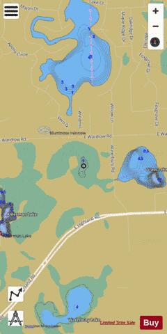 No Name Lake depth contour Map - i-Boating App