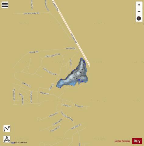 Stoney Lake depth contour Map - i-Boating App