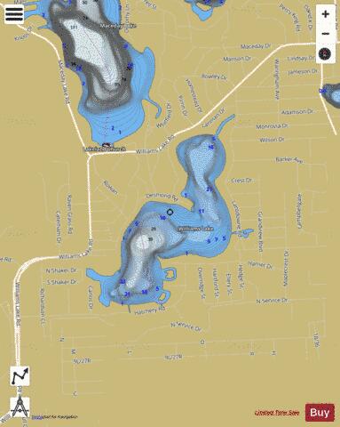 Williams Lake depth contour Map - i-Boating App