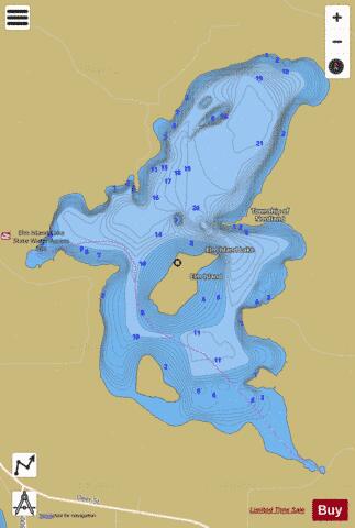 Elm Island depth contour Map - i-Boating App