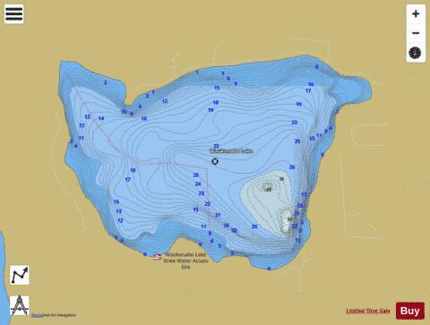 Waukenabo depth contour Map - i-Boating App