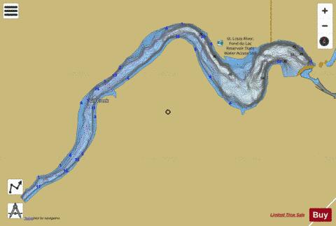 Fond du Lac Reservoir depth contour Map - i-Boating App