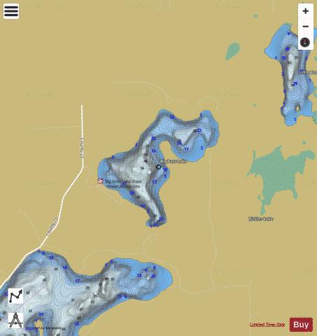 Big Bass depth contour Map - i-Boating App
