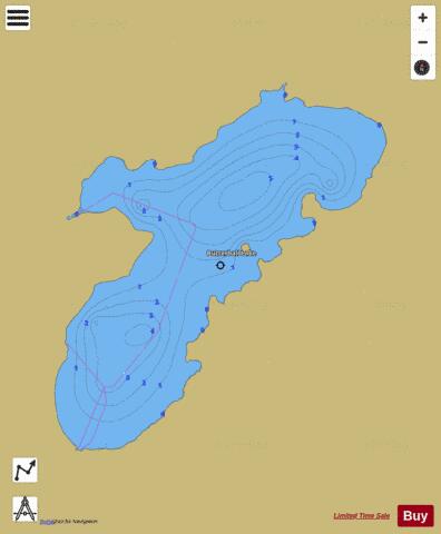 Butterball depth contour Map - i-Boating App