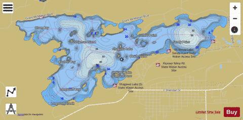Shagawa depth contour Map - i-Boating App