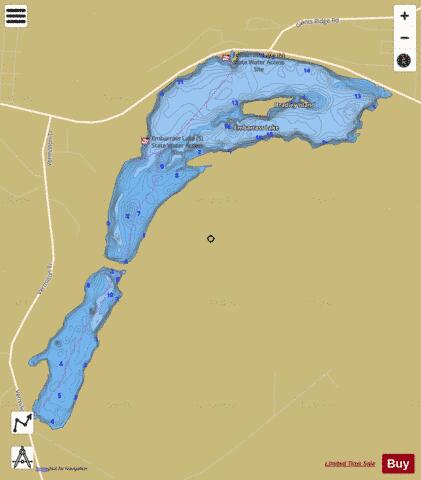 Embarrass depth contour Map - i-Boating App
