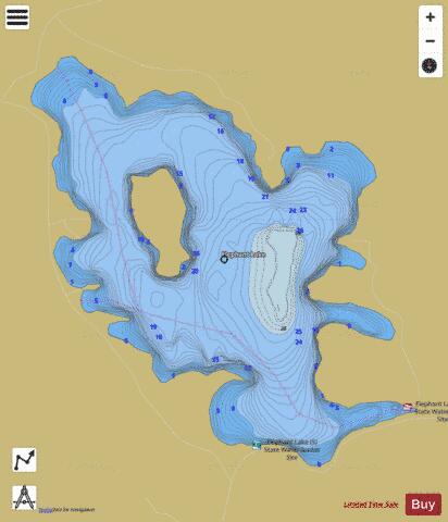 Elephant depth contour Map - i-Boating App