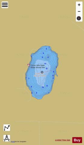 Carey depth contour Map - i-Boating App