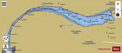 Yellowtail Afterbay Reservoir depth contour Map - i-Boating App