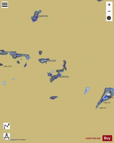 Erratic Lake depth contour Map - i-Boating App