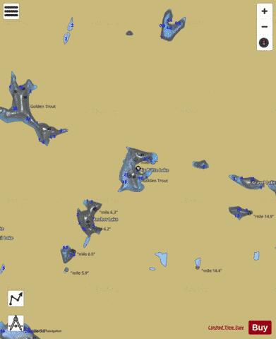 Big Butte Lake depth contour Map - i-Boating App