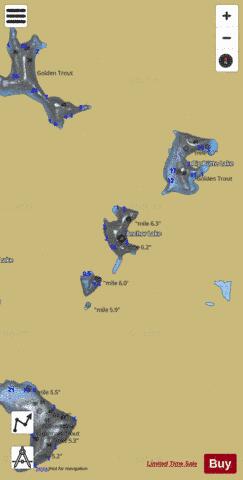 Anchor Lake depth contour Map - i-Boating App