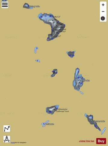 Little Crazy Lake depth contour Map - i-Boating App