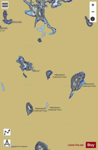 Ouzel Lake depth contour Map - i-Boating App