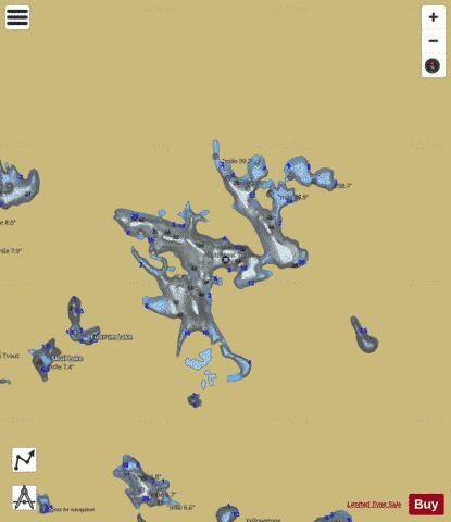 Fossil Lake depth contour Map - i-Boating App