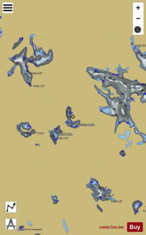Mermaid Lake depth contour Map - i-Boating App