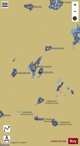 Paddle Lake depth contour Map - i-Boating App