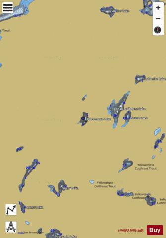 Pneumonia Lake depth contour Map - i-Boating App