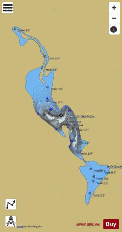 Broadwater Lake depth contour Map - i-Boating App