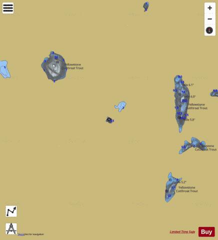 Rainbow Cirque Lake #2 depth contour Map - i-Boating App