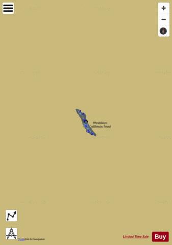 Blue Lakes depth contour Map - i-Boating App
