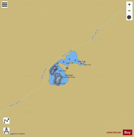 Lower Miner Lakes depth contour Map - i-Boating App