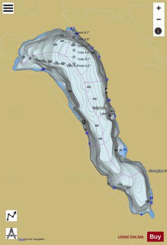 Tally Lake depth contour Map - i-Boating App